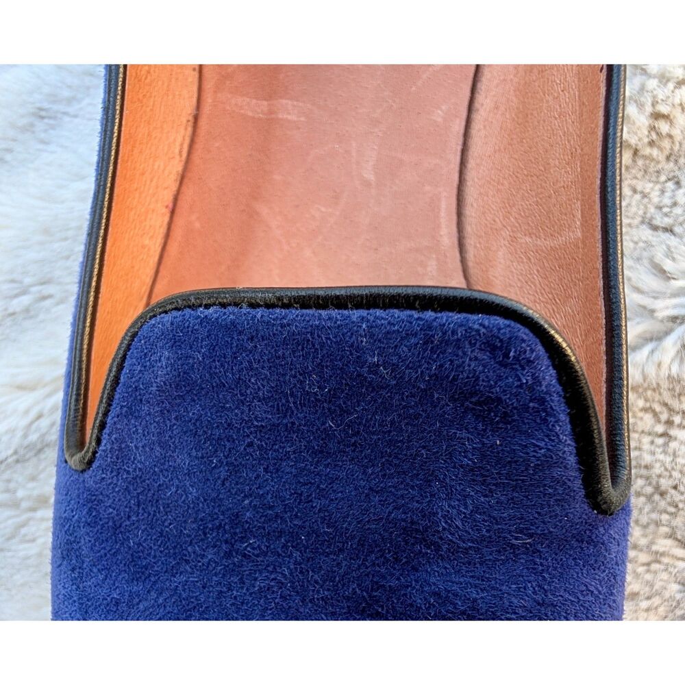 SANDRO Royal Blue Suede Spike Studded Slip On Loafers / Flats, Size 37 (U.S. 7) - Picture 13 of 14